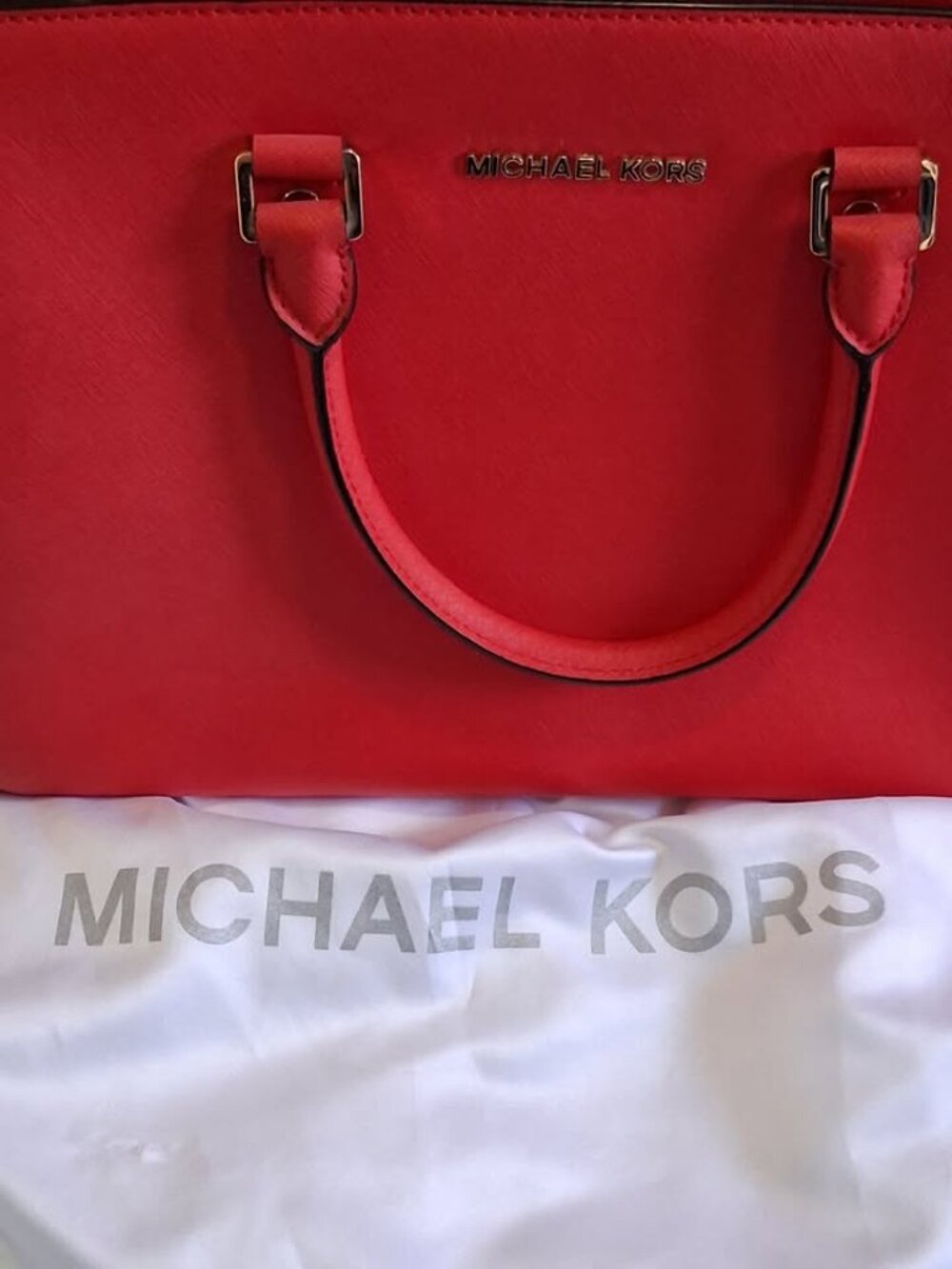 Michael Kors Red Selma Crossbody Handbag + Dust Bag